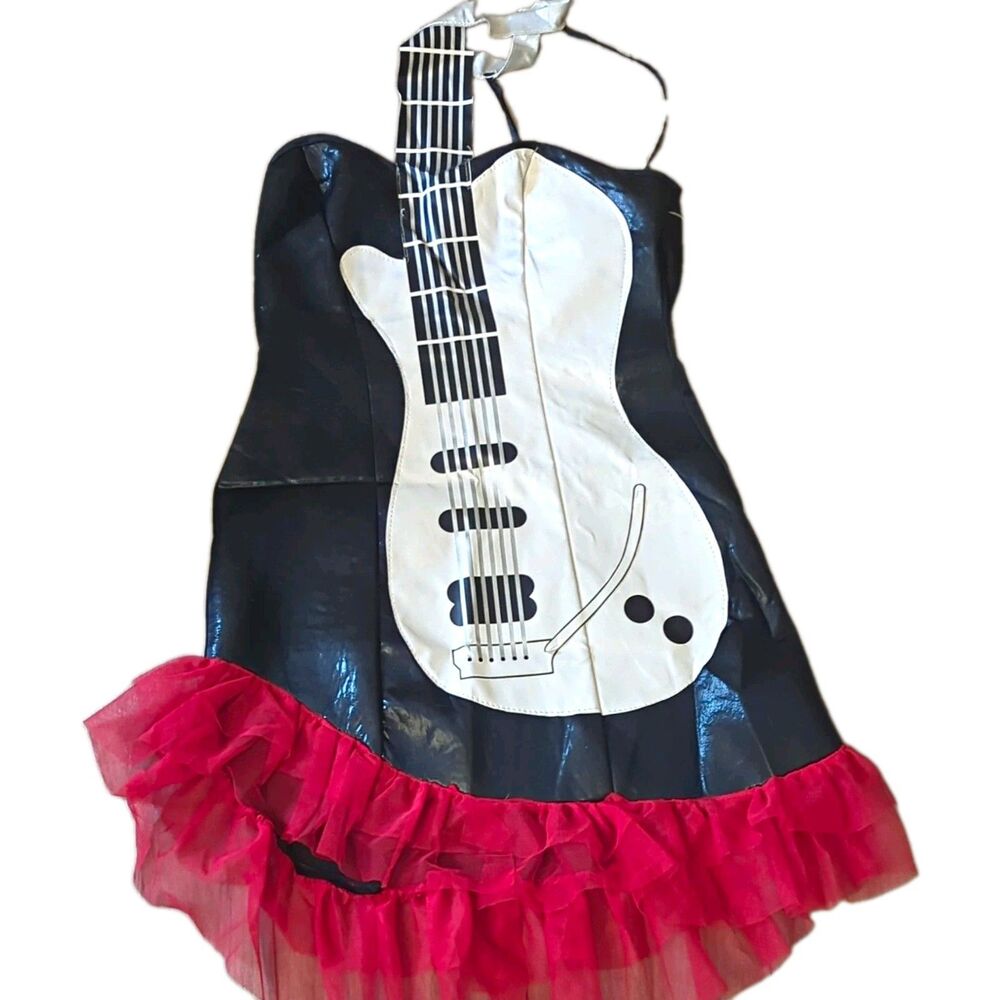 Women’s Costume Guitar Rufflei Dress Zipper M/L